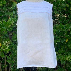 Paperwhite Linen White Sleeveless Tunic 16 EUC